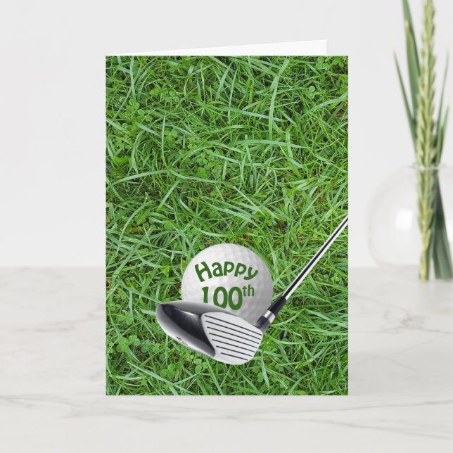 Cartão Golf Ball In Grass 100th Birthday Card (Frente)