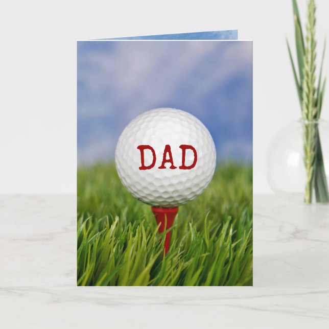 Cartão golf ball on tee for Father's Day (Frente)