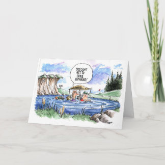 Cartão Golf cartoon greeting card: Bad driver