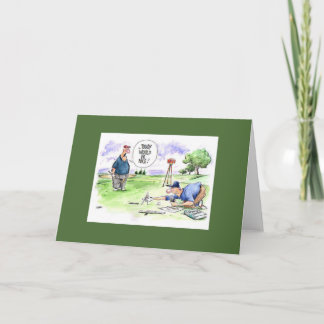 Cartão Golf cartoon greeting card: Today would be nice