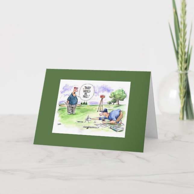Cartão Golf cartoon greeting card: Today would be nice (Frente)