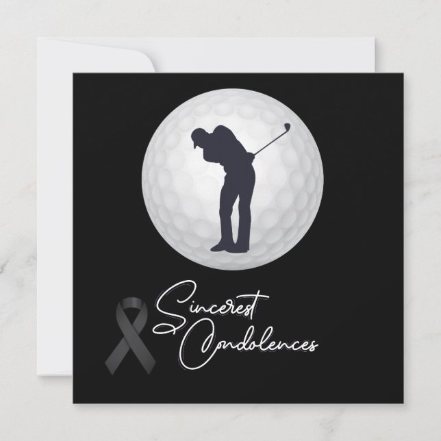 Cartão Golf Condolences simpatia pela golfista feminina (Frente)