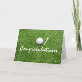 Cartão Golf congratulations with golf ball and tee