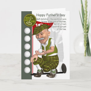 Cartão Golf Father's Day Greeting Card With Fun Golfer