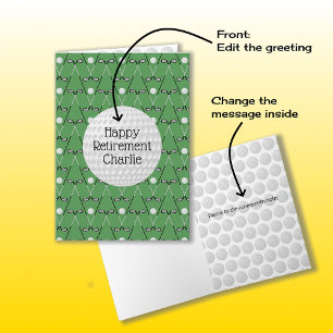 Cartão Golf pattern custom name Retirement