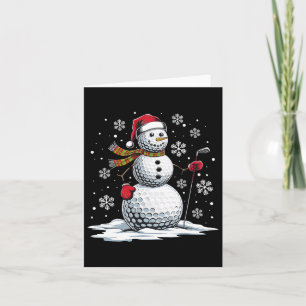 Cartão Golf Snowman Golf Player Santa Hábito Engraçado Na