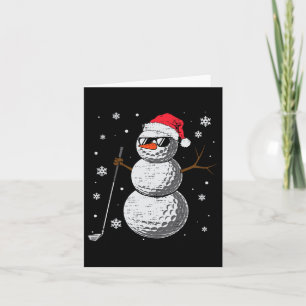 Cartão Golf Snowman Papais noeis Xmas Golfer Mens