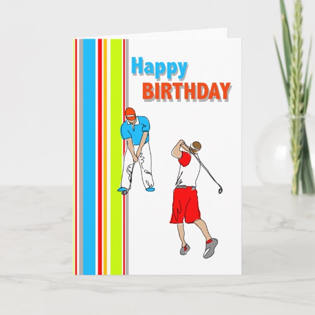 Cartão Golf Themed Birthday Card (Frente)