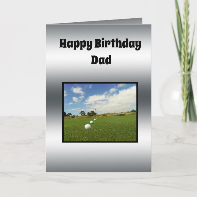Cartão Golf Themed Fathers Birthday Design, (Frente)