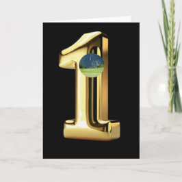 Cartão Golfe. Buraco num só tacada.