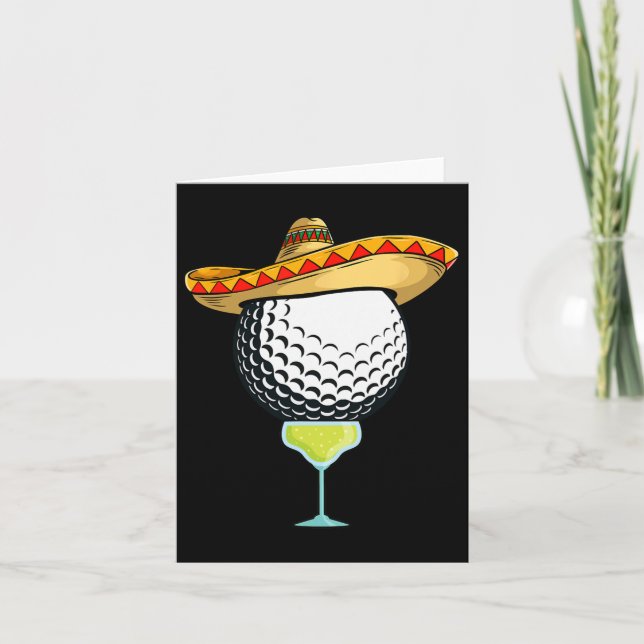 Cartão Golfe Cinco De Mayo Com Sombrero E Margarit (Frente)