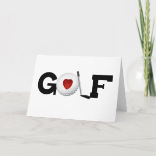 Cartão Golfe com bola de golfe