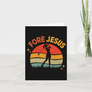 Cartão Golfe Cristão de Fore Jesus Retro aos anos 70 Golf