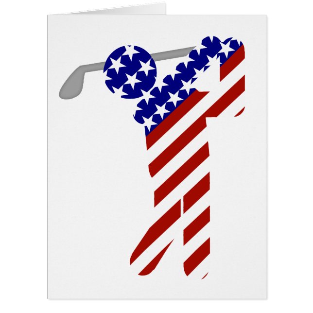 Cartão GOLFE DE HOMENS Patriótico DOS EUA (Frente)