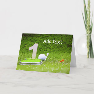 Cartão Golfe de primeiro aniversario de um ano de idade c