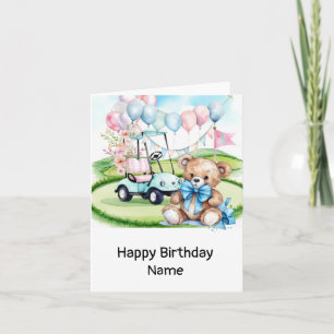 Cartão Golfe de primeiro aniversario de um ano de idade c