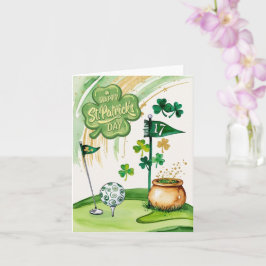 Cartão Golfe Dia de São Patrício  Golfe temático para Gol