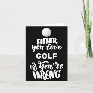 Cartão Golfe Engraçado Amo Jogar Golfe Golfista