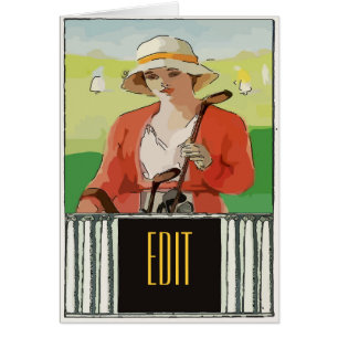 Cartão Golfe, Mulher, editar texto