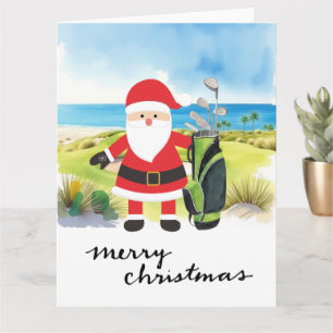 Cartão Golfe Natal com Golfe do Papai Noel