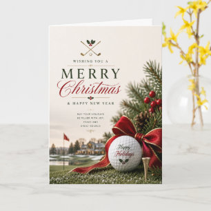 Cartão Golfe Natal tema para Golfista