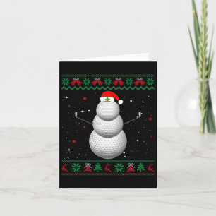 Cartão Golfe Papais noeis Snowman Ball Feia de Natal Golf