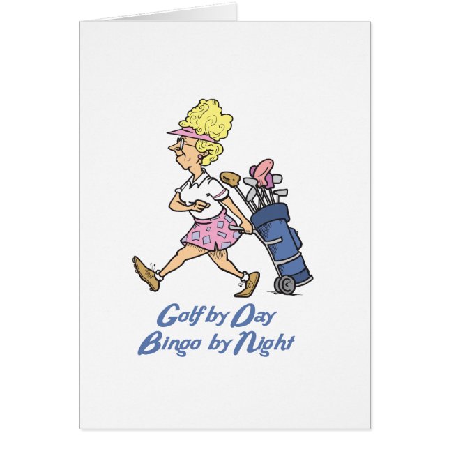 Cartão golfe pelo bingo do dia da noite (Frente)