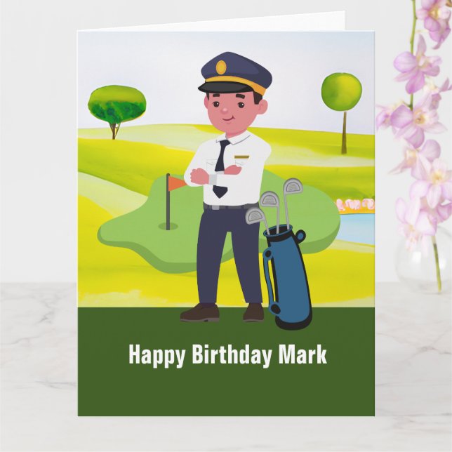 Cartão Golfe Piloto golfe no campo de golfe (Orquídea)