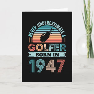 Cartão Golfer born 1947 Golfing 80th Birthday Gift Dad