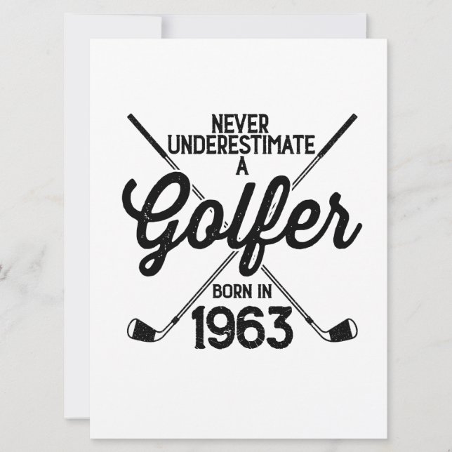 Cartão Golfer Golfing de 60 anos 1963 Golfer's 60th (Frente)