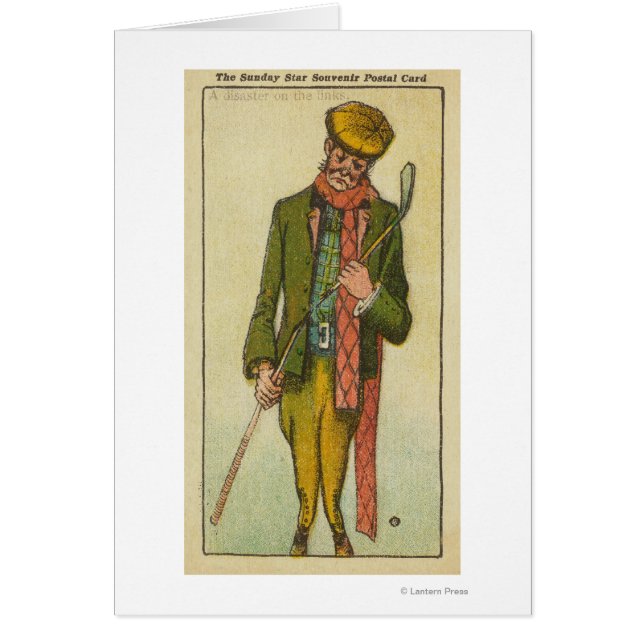 Cartão Golfer que teve um desastre nos links (Frente)