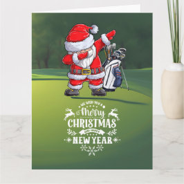 Cartão Golfer Santa Claus Dabbing no Natal