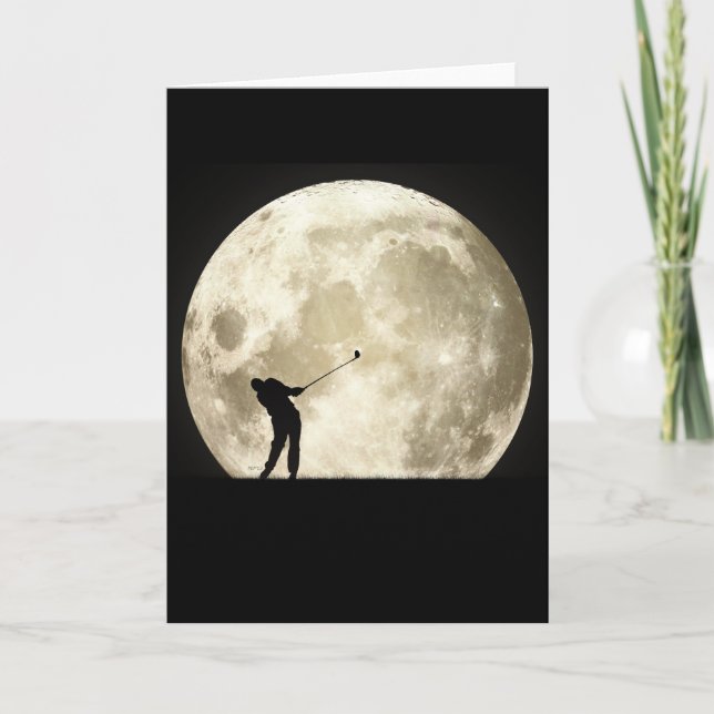 Cartão Golfing At Night (Frente)