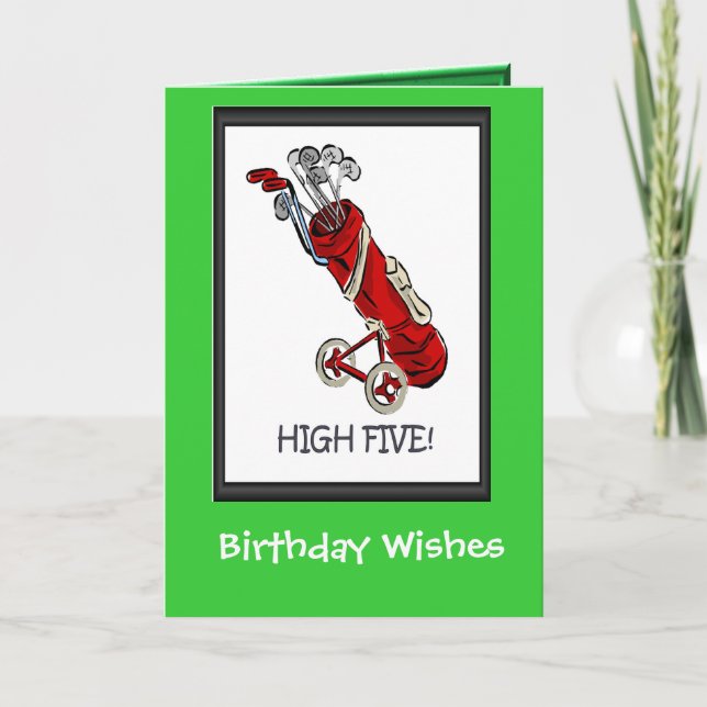 Cartão Golfing Birthday cards, Golf bag (Frente)