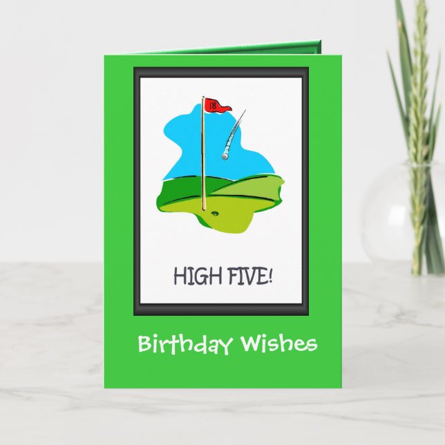 Cartão Golfing Birthday cards, The final hole (Frente)