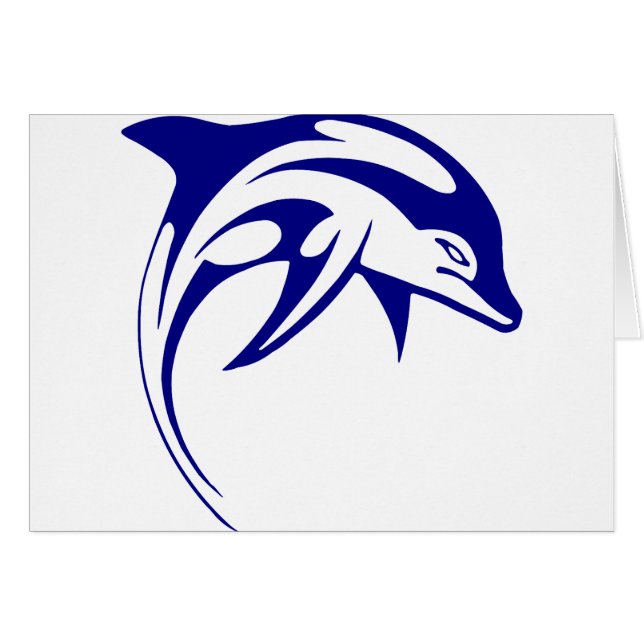 Cartão Golfinho Azul (Frente Horizontal)