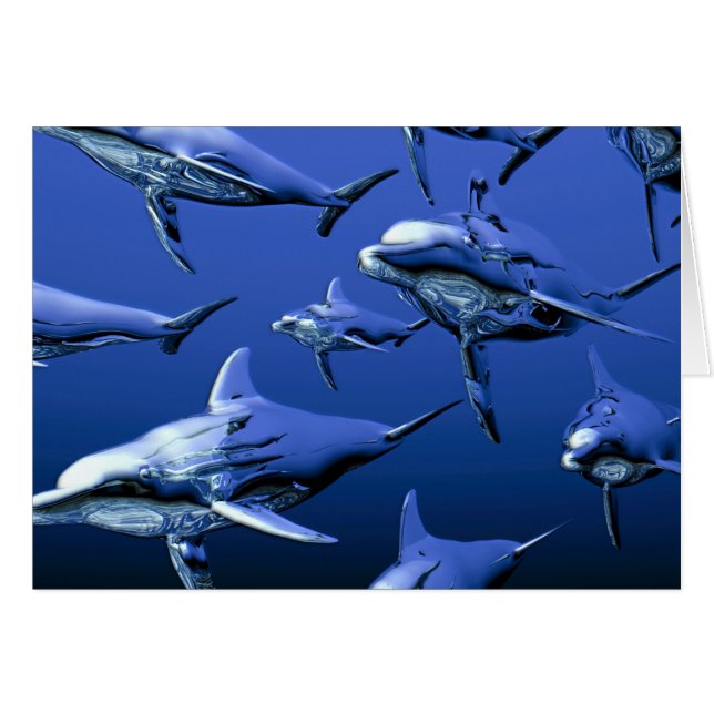 Cartão Golfinho Azul (Frente Horizontal)