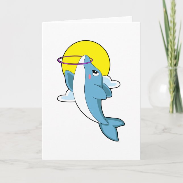 Cartão Golfinho com pneus de condicionamento físico (Frente)