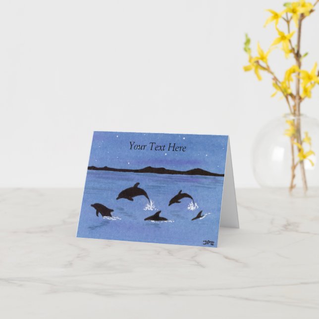 Cartão Golfinhos (Flor Amarela)