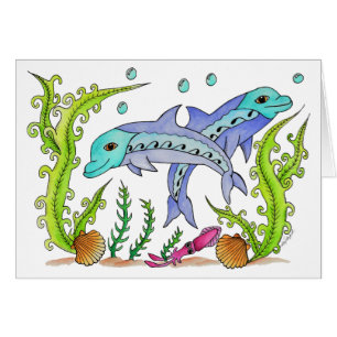 Cartão Golfinhos brincalhão
