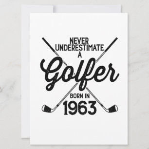 Cartão Golfista de 60 anos jogando golfe 1963 60º do golf