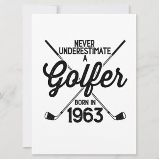 Cartão Golfista de 60 anos jogando golfe 1963 60º do golf