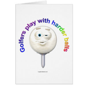 Cartão Golfistas brincam com bolas mais duras