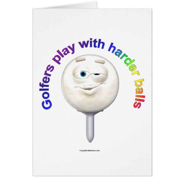Cartão Golfistas brincam com bolas mais duras (Frente)
