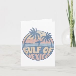 Cartão Golfo De Retro-Verão Do México, Forever Beach Golf