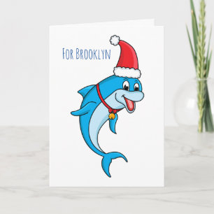 Cartão Golfo fofinho com desenho de chapéu de Papai Noel