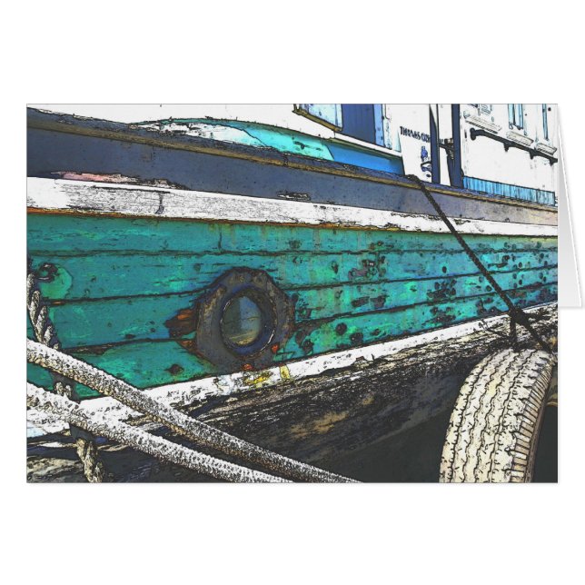 Cartão golpeado do barco (Frente Horizontal)