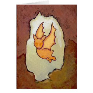 Cartão Golpeie para o amanhã - arte de voo da pintura do