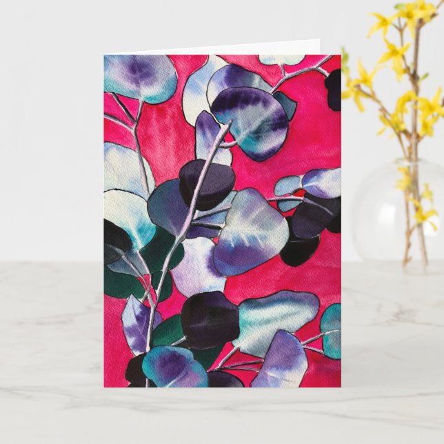 Cartão Goma deixa aquarela (Flor Amarela)