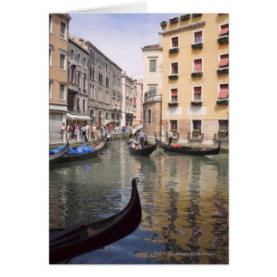 Cartão Gondolas em canal, Veneza, Itália
